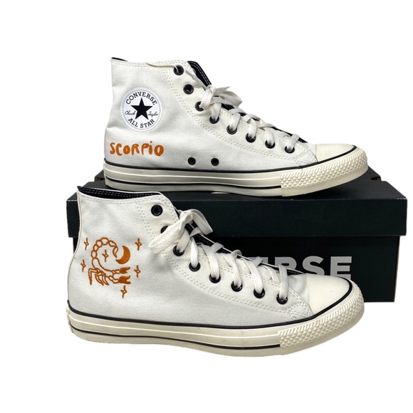 Converse Chuck Taylor High Canvas White Scorpio Men Sneaker Custom 172516C-WHITE - Picture 7 of 11